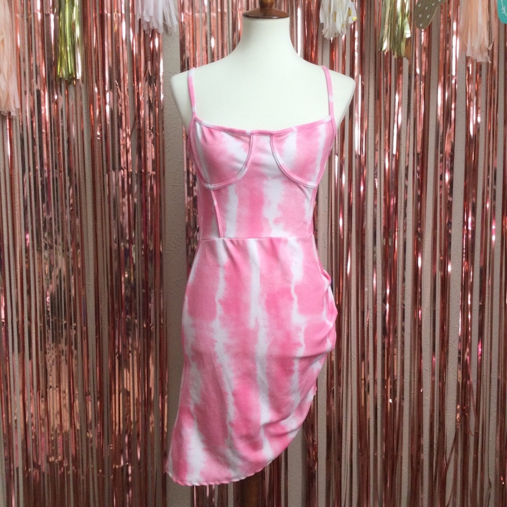 Pretty Little Thing Pink Tie-Dye Dress